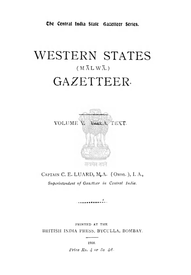 Western States Gazetteers: Malwa